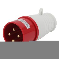 Вилка ЭРА V-16-3P-PE-IP44 переносная 014 3Р+РЕ 16А 380В IP44 | Силовые разъёмы