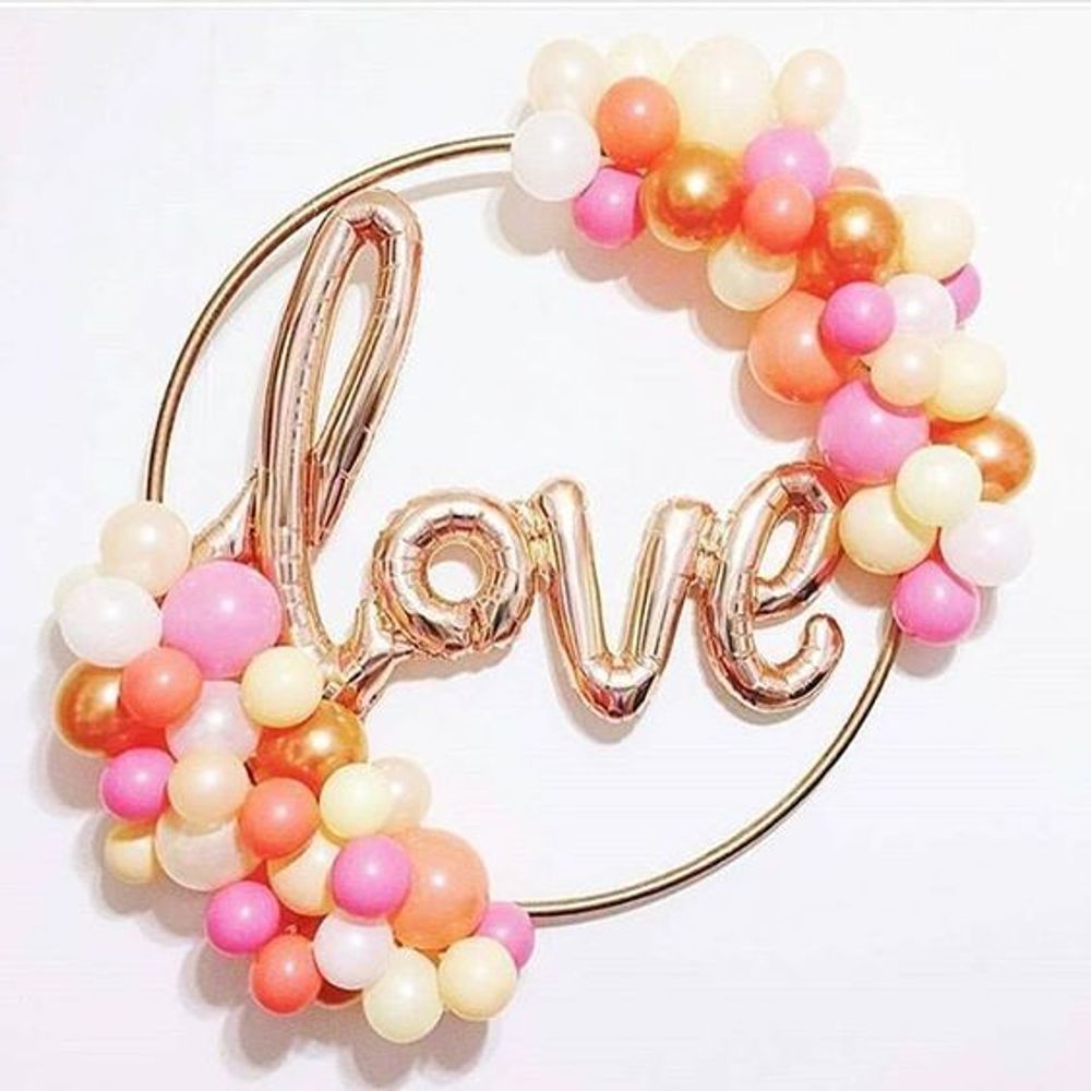 Шар (41''/104 см) Фигура, Надпись "Love", Розовое Золото, 1 шт.