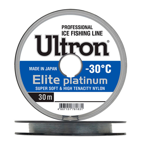 Леска ULTRON Elite Platinum 0,12 мм., 1,7 кг, 30 м, серебряная
