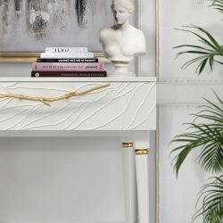 Консоль Арт Колор leaves Классик Голд Белый опал