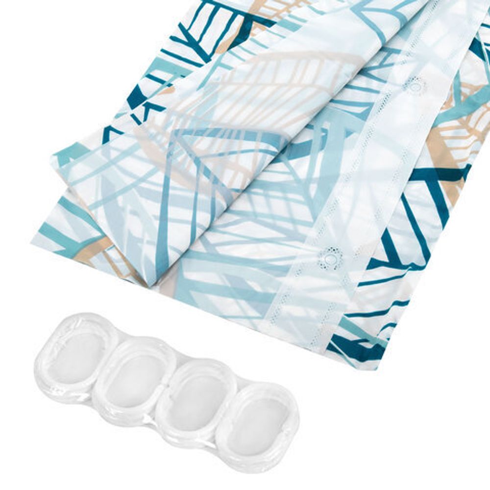 Шторка для ванной PEVA, 180х180 см, кольца в комплекте, 3 дизайна ассорти,растения, PRIMILA, 700076