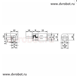 Мотор GA12YN20-30 (3V150rpm)