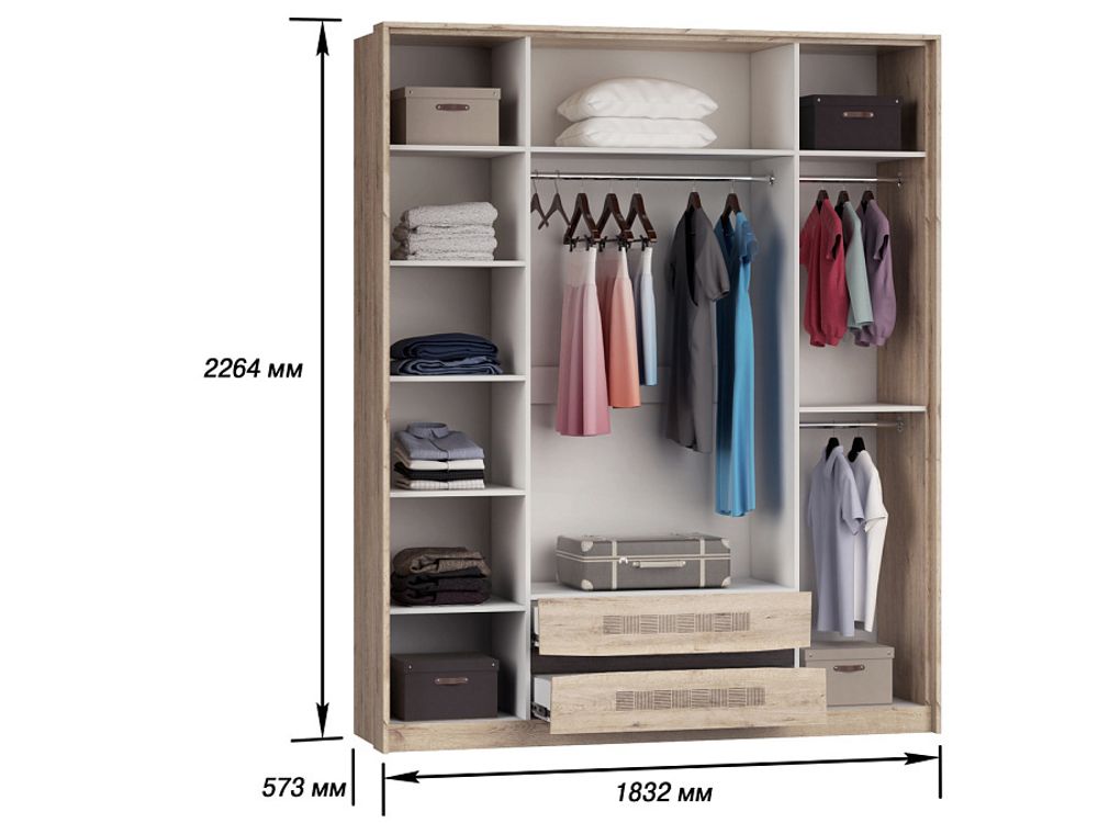 Монца Шкаф 4х ств.