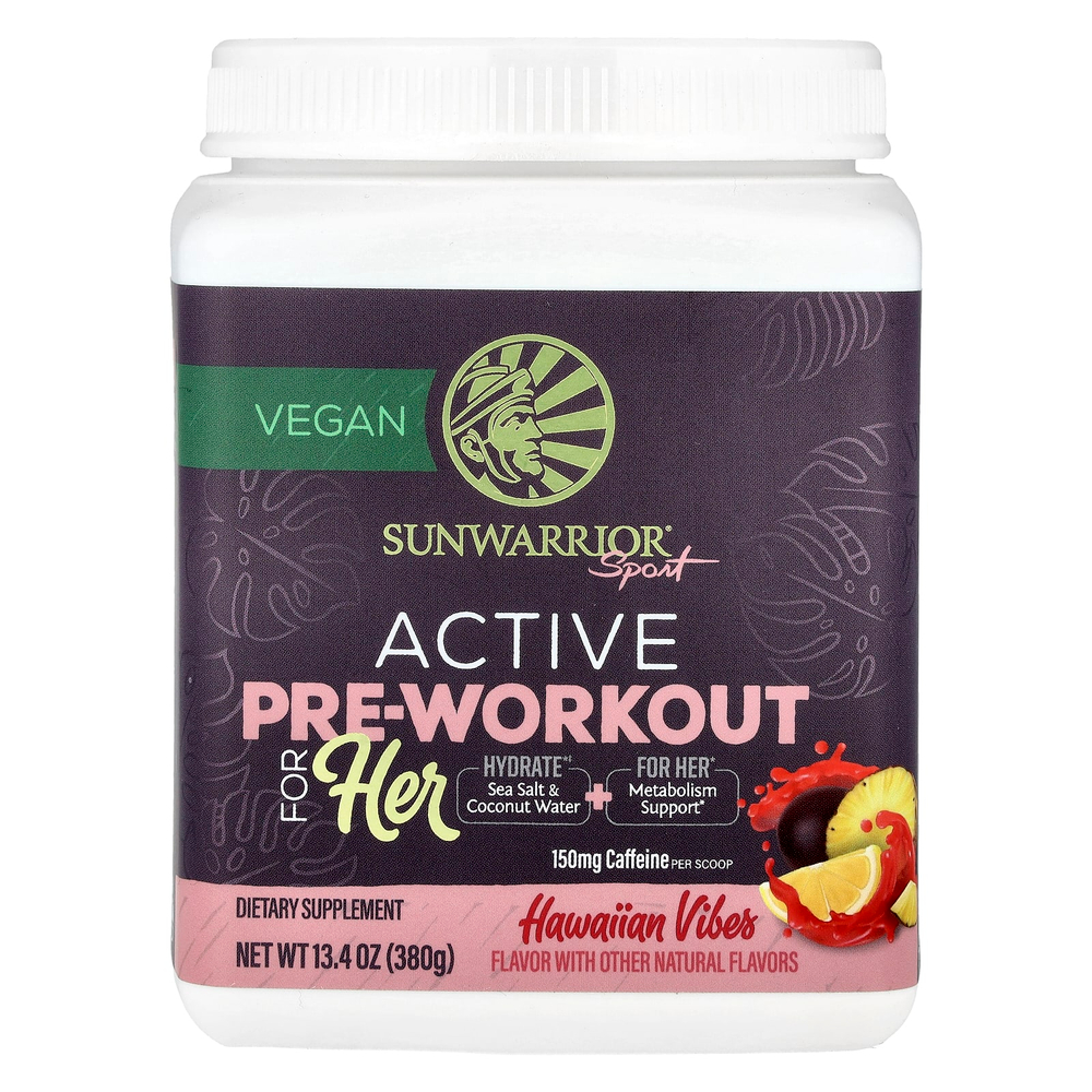 Sunwarrior, Sport, Active Pre-Workout For Her, Hawaiian Vibes, 380 г (13,4 унции)
