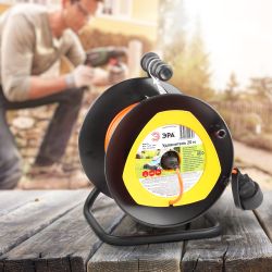 Удлинитель силовой ЭРА RPx-1-2x1-20m для газонокосилки без заземления 1 розетка 20м ПВС 2х1мм2