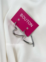 Серьги серебристые в форме сердца