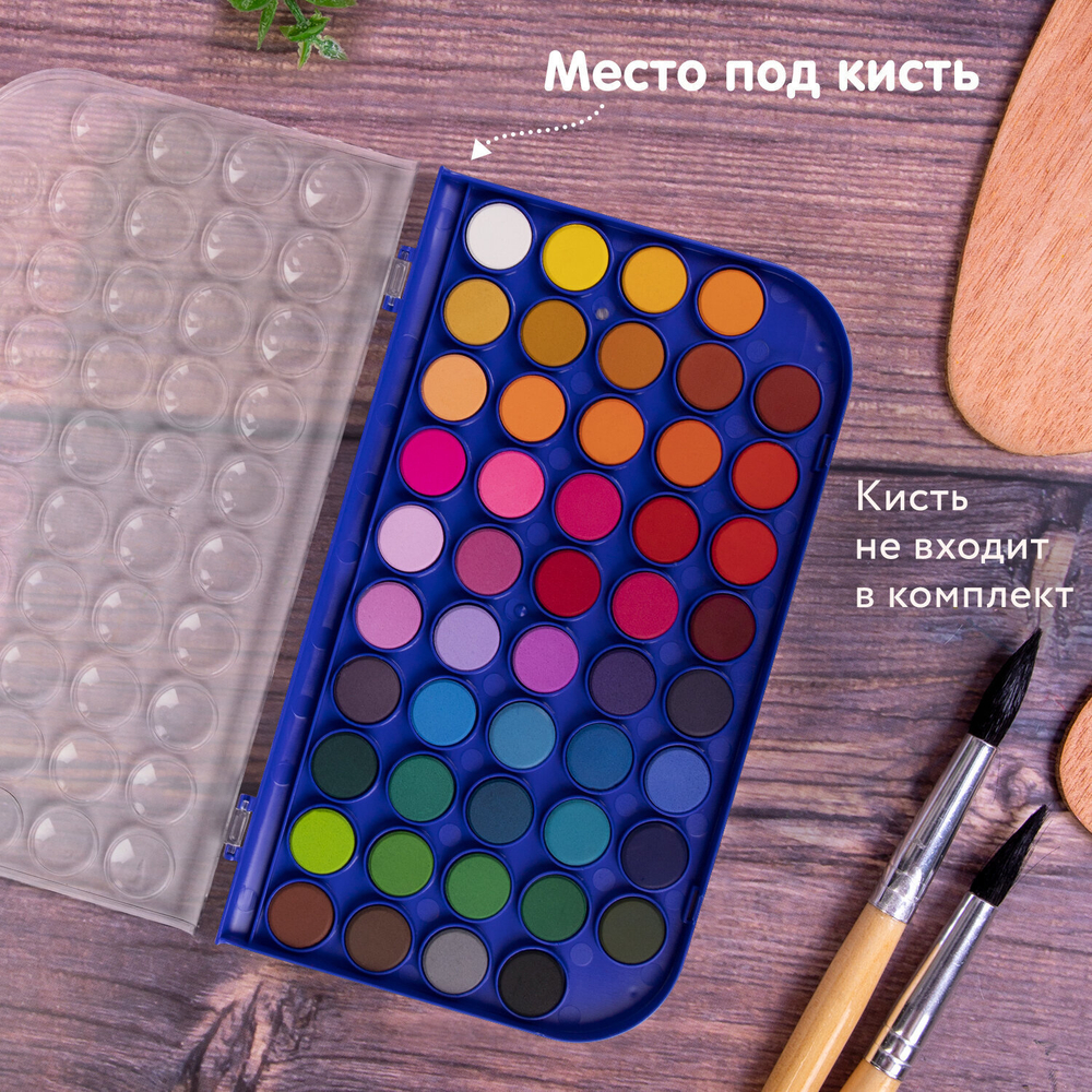 Краски акварельные BRAUBERG "PREMIUM" 48 цветов круглые кюветы 23 мм пенал (4 штуки в упаковке)