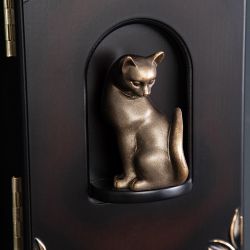 Полка - ключница Кошка Грация Орех Бронза