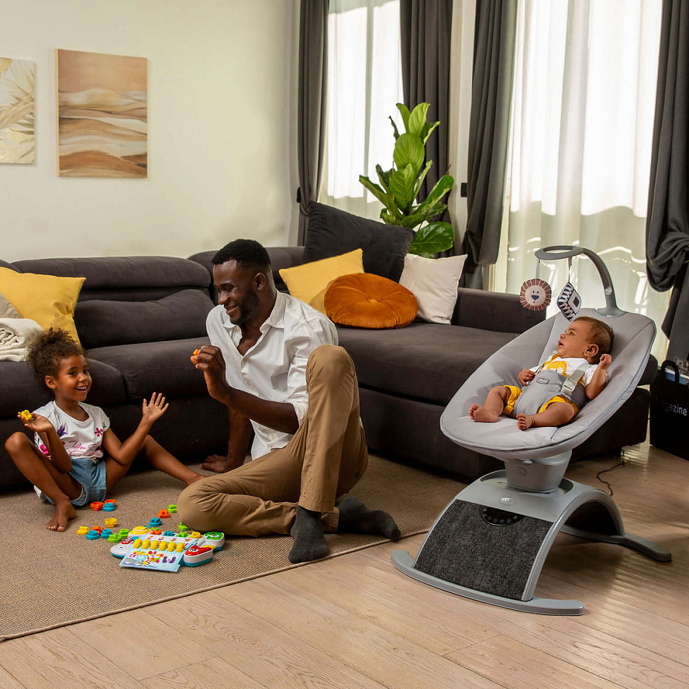 Креслице-качалка (шезлонг) детское Chicco Comfy Wave Silverspring