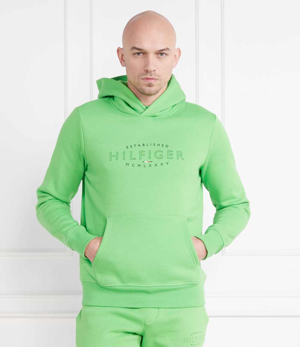Худи hilfiger curve logo hoody Tommy Hilfiger - зеленый(MW0MW30013)