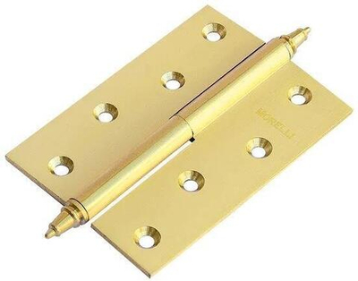 Петля латунная с коронкой правая MB 100X70X3 золото матовое