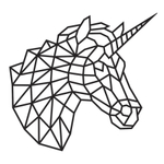 Полигональная картина "Единорог" от EWA - интерьерная деревянная сборная модель, пазл