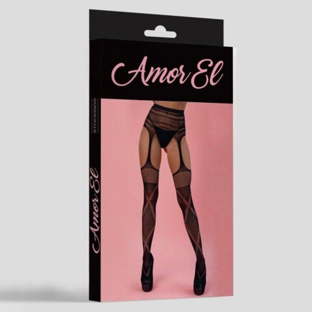Чулки в сетку с поясом Amor EL Balboa (S/L)
