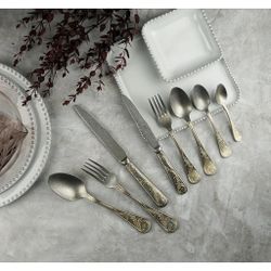 Ложка десертная 17,2 см матовая с золотом   P.L. Proff Cuisine [12]