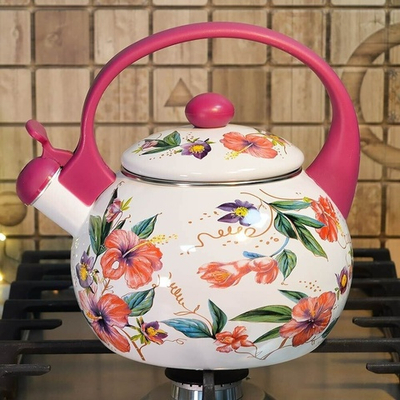 Чайник 2л со свистком "Гибискус" тм Appetite
