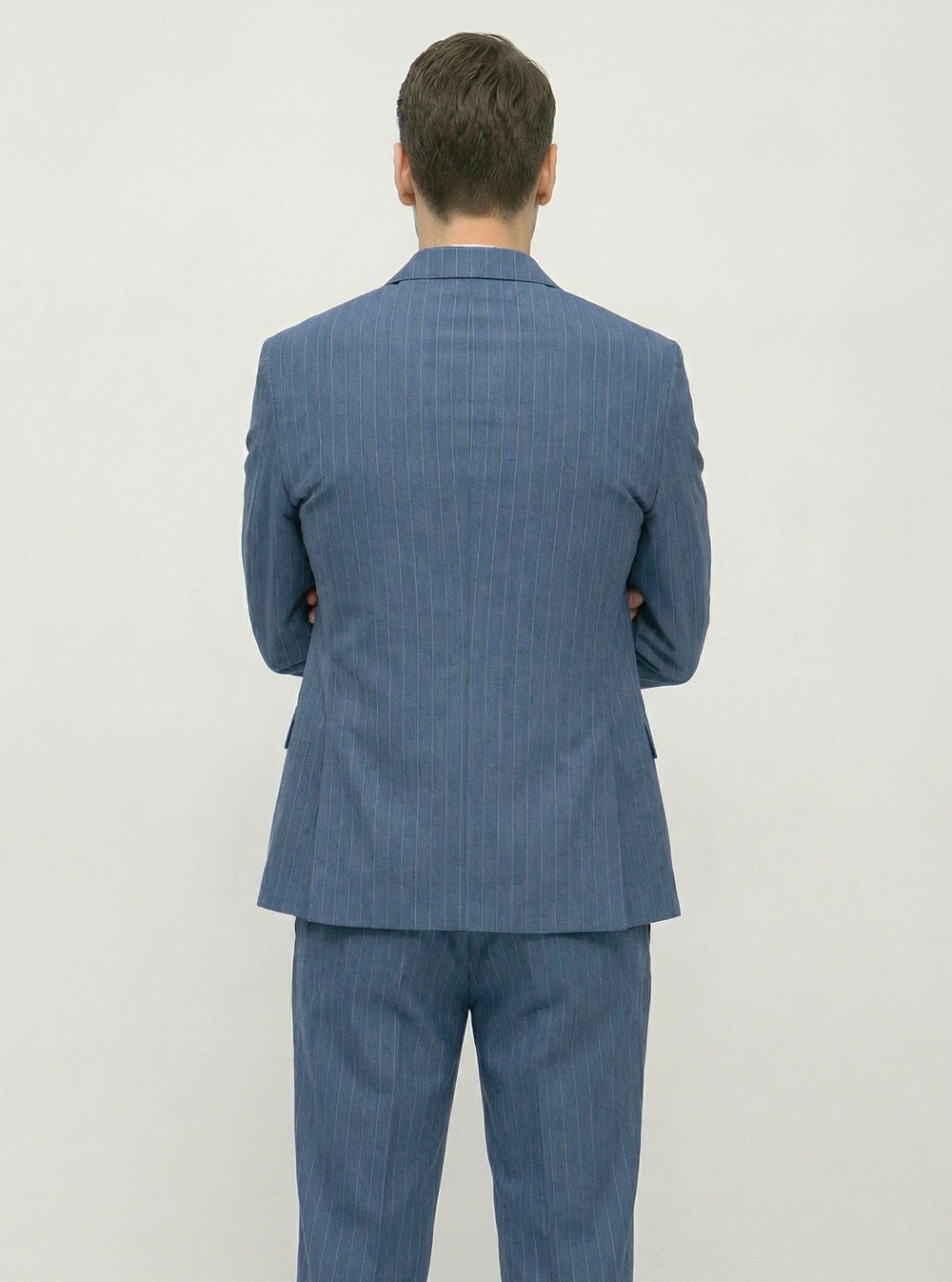 Мужской костюм двубортный (голубой) А74