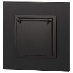 Розетка ЭРА Elegance 14-2103-05 с заземлением 2P+E Schuko со шторками с крышкой 16A-250В IP20 антрацит | Эра Elegance