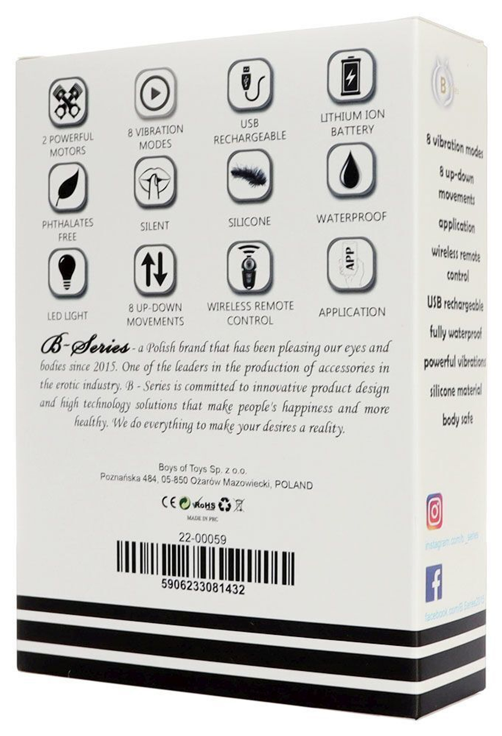 Черный L-образный вибромассажер простаты с пультом ДУ (Цвет: черный)