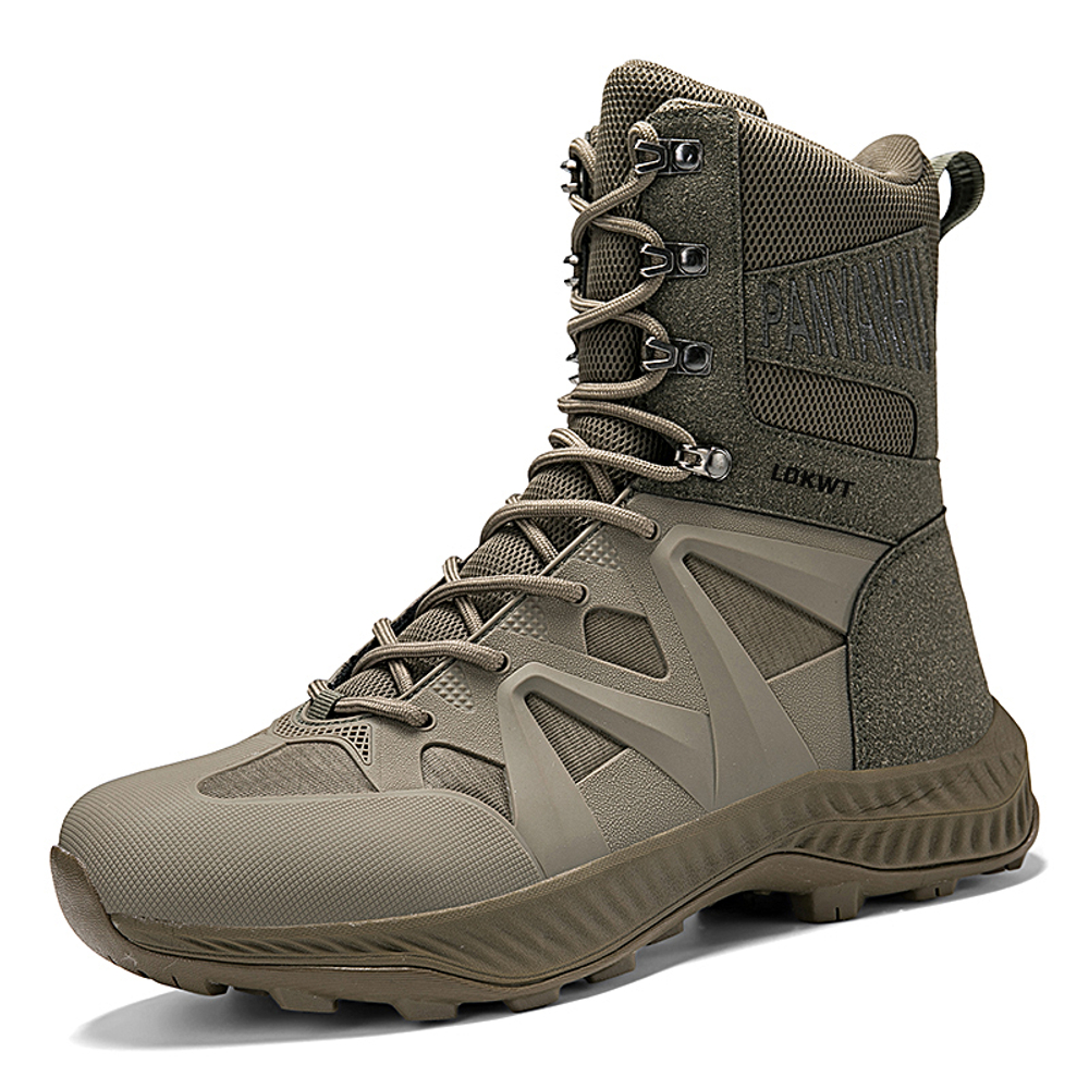 LOKWT Tactical Boots Mesh Breathable Abrasion Resistant Slip Resistant Crew Hiking Training Outdoor Boots