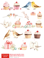 Трансфер переводной - декаль для свечей и гипса день святого Валентина 006