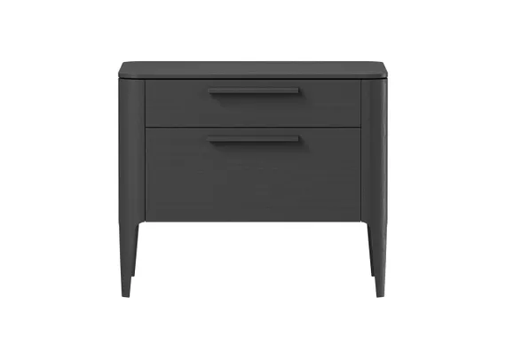 Тумба прикроватная Type oak 2 ящика ширина 60 см (черный)