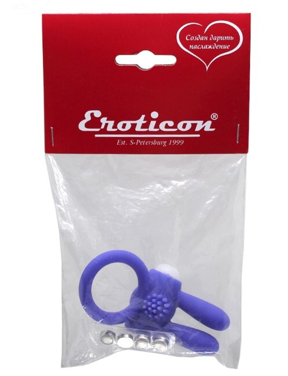 Кольцо "Зайчик" с мини-вибратором, диаметр 25 мм (Цвет: фиолетовый)