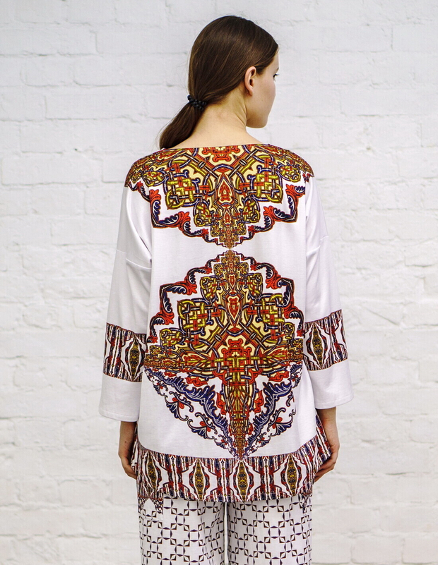 Туника "Русский орнамент 2", по мотивам рукописных книжных заставок славянских раннехристианских манускриптов