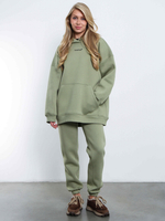 Худи женское оверсайз с начесом basis Олива