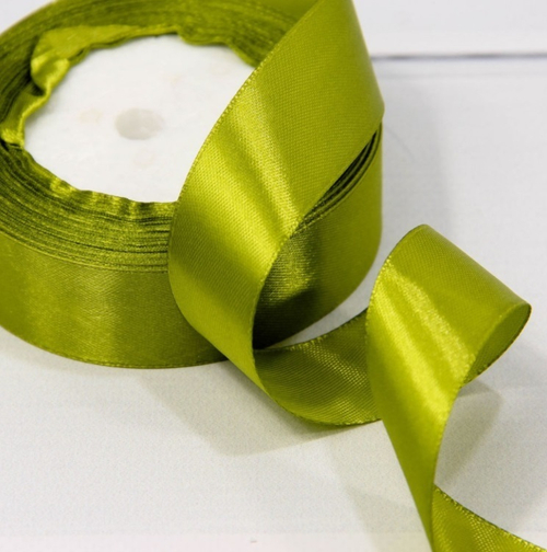 Лента Атласная Сатин 2,5 см Тёмно-оливковая