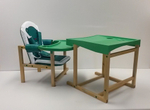Стол-стул для кормления "FROGGY" (зеленый) лакированный