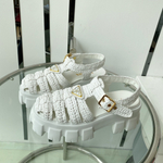 Prada Monolith Crochet Cage Sandals