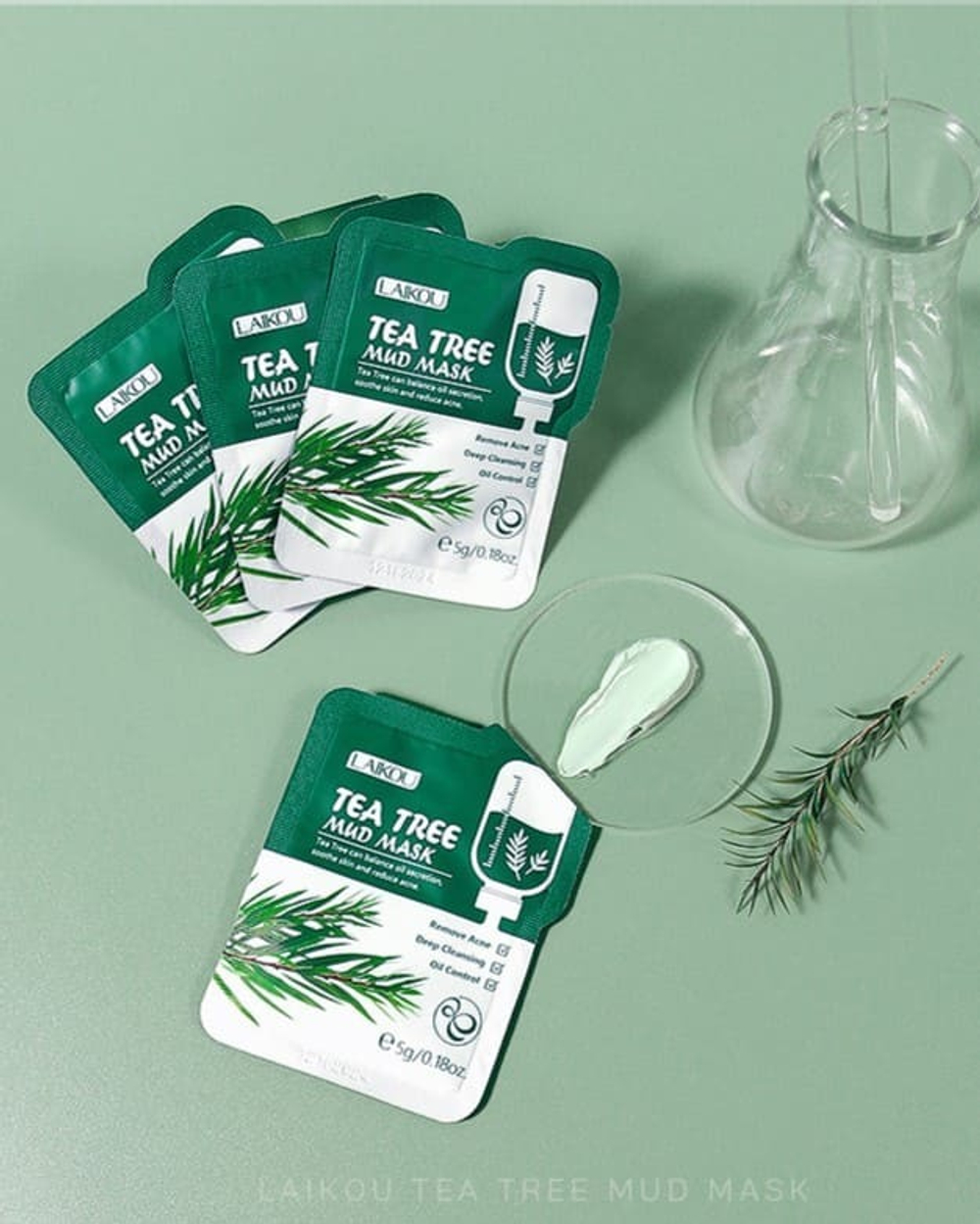 Глиняная маска для лица с маслом чайного дерева