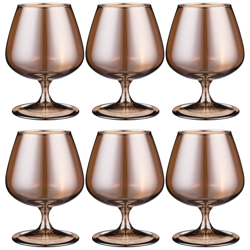 НАБОР БОКАЛОВ ДЛЯ БРЕНДИ ИЗ 6 ШТ "ГОРЬКИЙ ШОКОЛАД" 410 МЛ