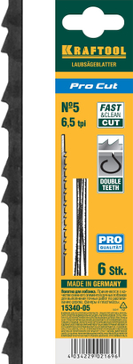 KRAFTOOL Pro Cut, 130 мм, 6 шт, полотна для лобзика (15340-05)