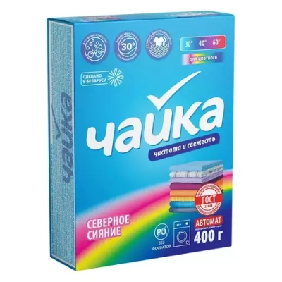 ЧАЙКА   400гр Стиральный порошок автомат д/Цветного белья СЕВЕРНОЕ СИЯНИЕ*18