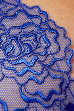 Бюстгальтер Pamela с мягкими сетчатыми чашками с вышивкой (Размер: 85E) (Цвет: синий)