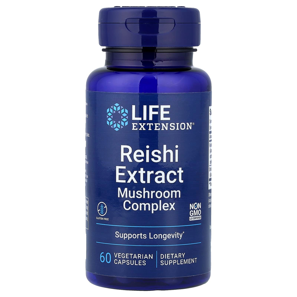 Life Extension, Комплекс с экстрактом грибов рейши, 60 вегетарианских капсул