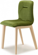 Стул с обивкой Scab Design Natural Alice Pop, беленый бук, зеленый