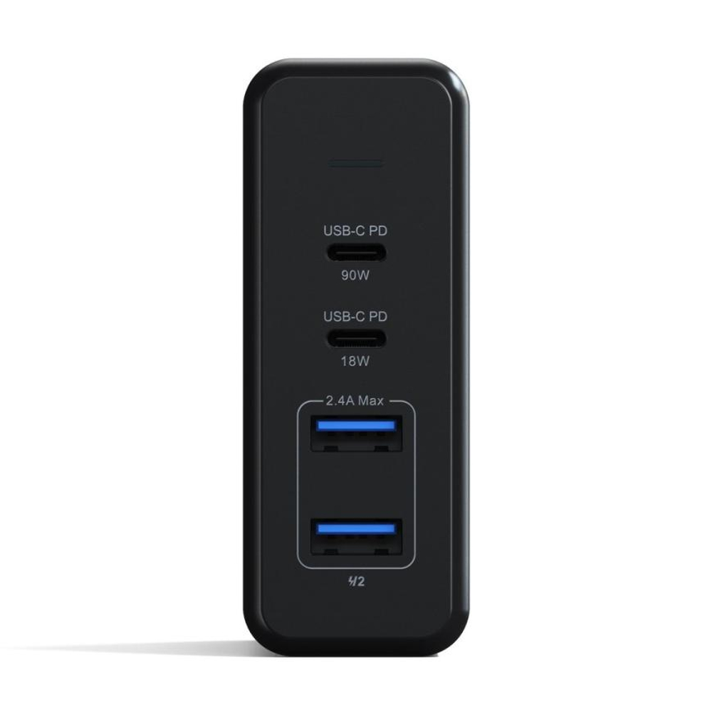 Сетевое зарядное устройство Satechi мощностью 108 Вт (2 USB-C, 2 USB-A) Настольный многопортовый мощный адаптер питания. Есть поддержка PD