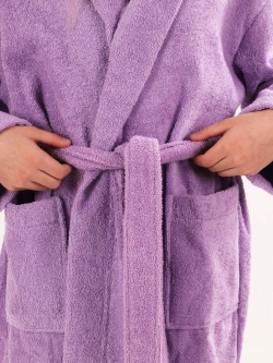 Халат детский махровый "Элит" с капюшоном, цвет: 805-Насыщ.сирень