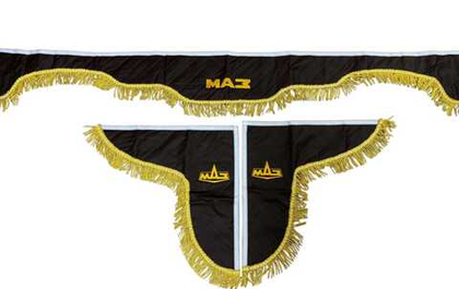 Ламбрекены экокожа стеганые 230 см. с вышивкой МАЗ