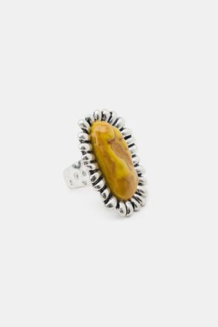 ZARA МЕТАЛЛИЧЕСКОЕ КОЛЬЦО С КАМНЕМ, СЕРЕБРИСТЫЙ