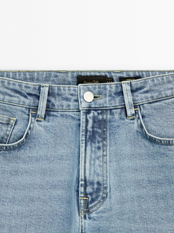 Massimo Dutti Зауженные джинсы со средней посадкой, индиго