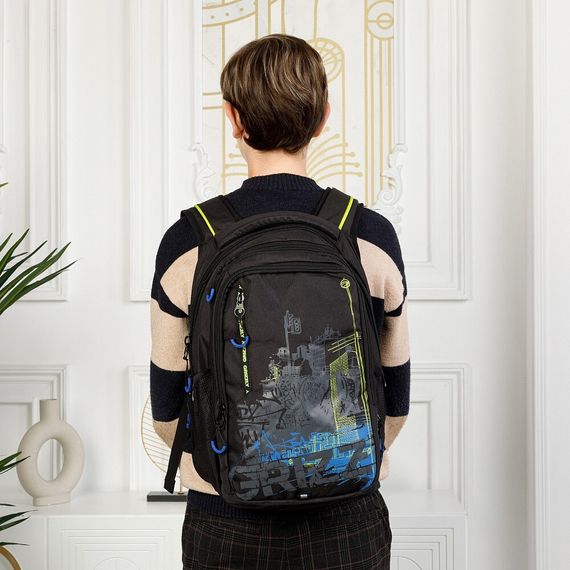 Çanta \ Bag \ RU-338-1 Рюкзак (/2 черный - бирюзовый)