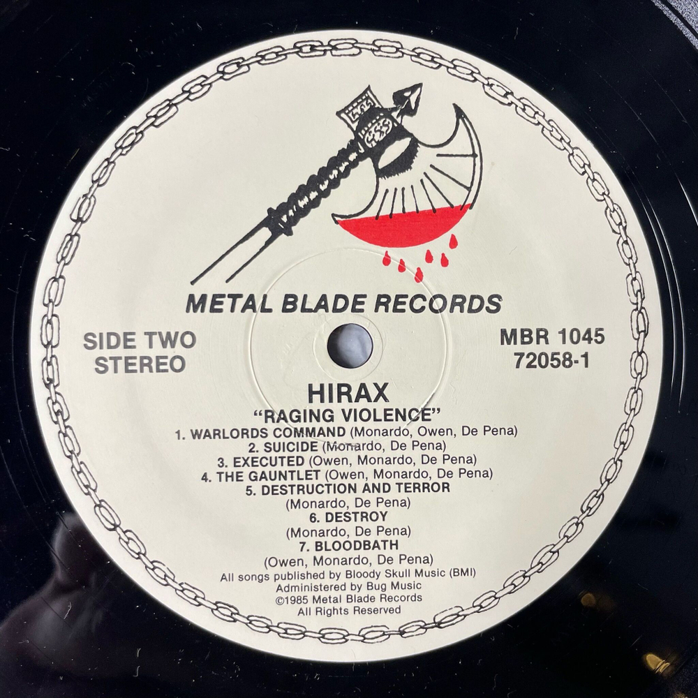 Винтажная виниловая пластинка LP Hirax Raging Violence (USA 1985)