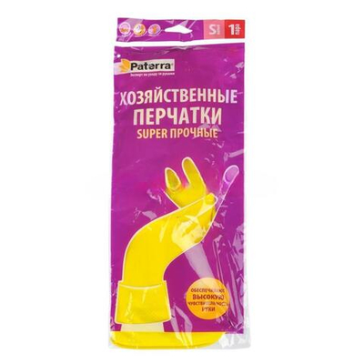 Перчатки резиновые Супер прочные "Paterra" L (1 пара) (1/120 шт.) 402-395