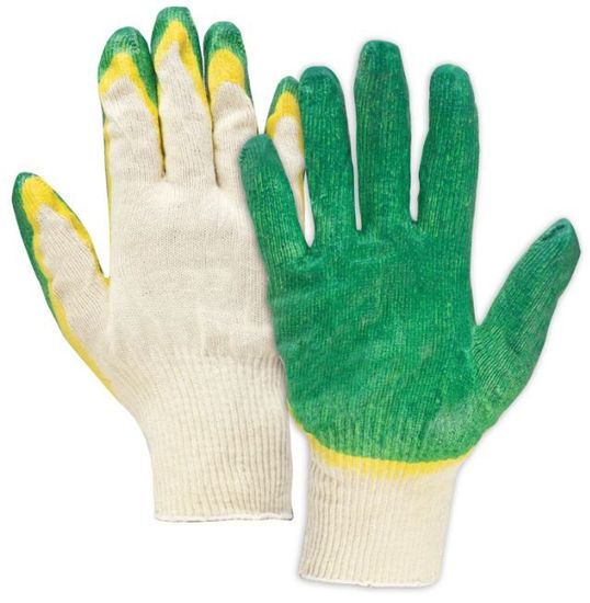 Перчатки х/б двойной облив (латекс) без оверлока