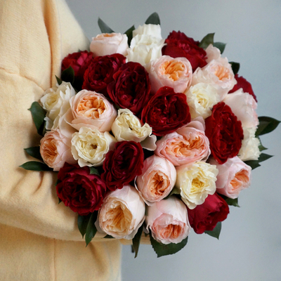 30. Яркий микс из роз David Austin