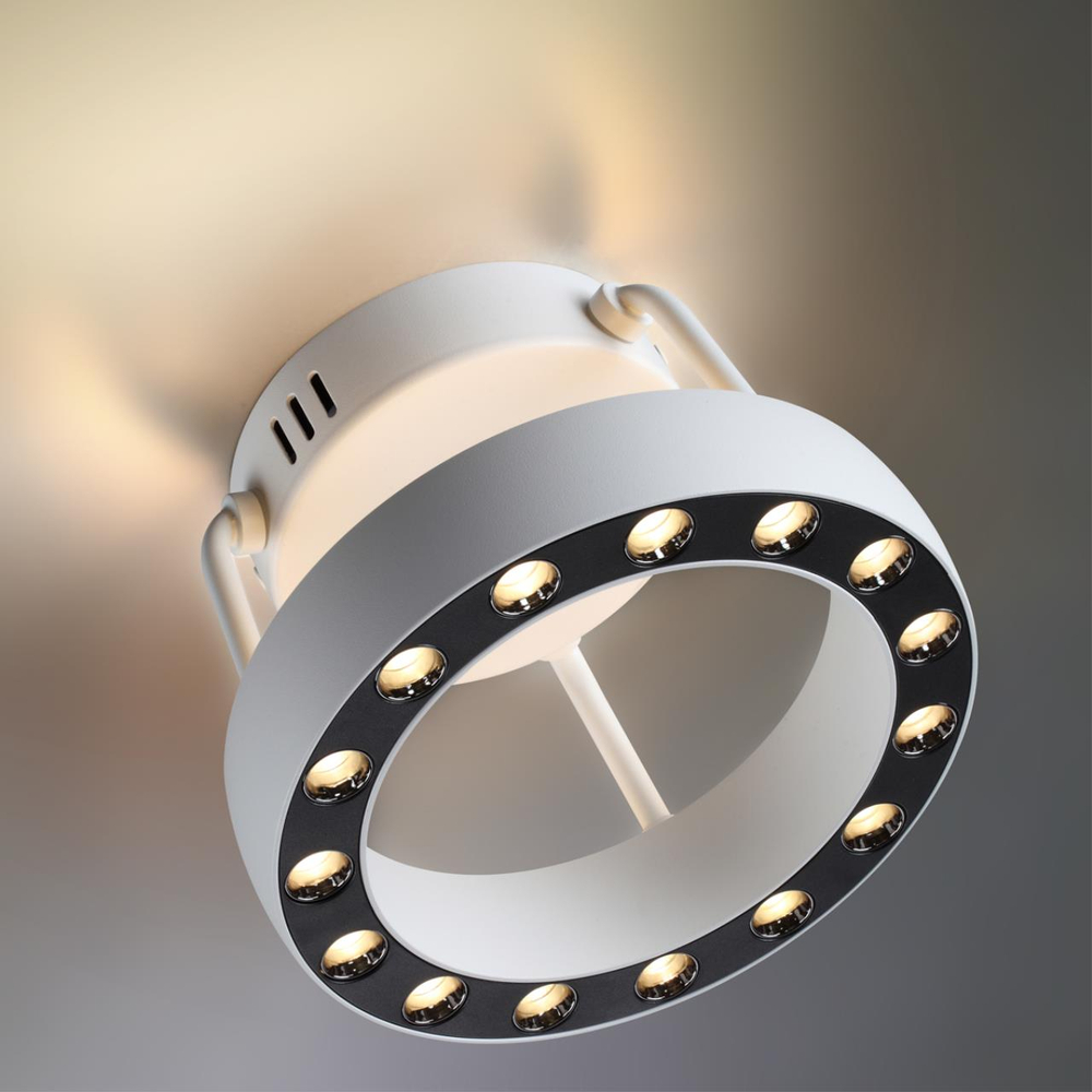 359397 OVER NT24 278 белый Светильник накладной светодиодный IP20 LED 12W вниз/5W вверх 220V 1360Лм 3000K TURN