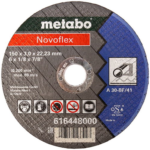 Круг отр сталь METABO Novoflex 150x3,0 прямой А30 (616448000)